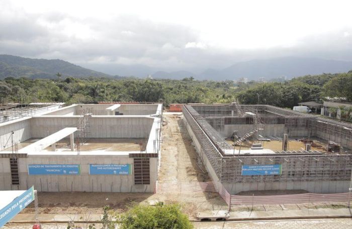 Obras de ampliaÃ§Ã£o da ETE Principal Ubatuba