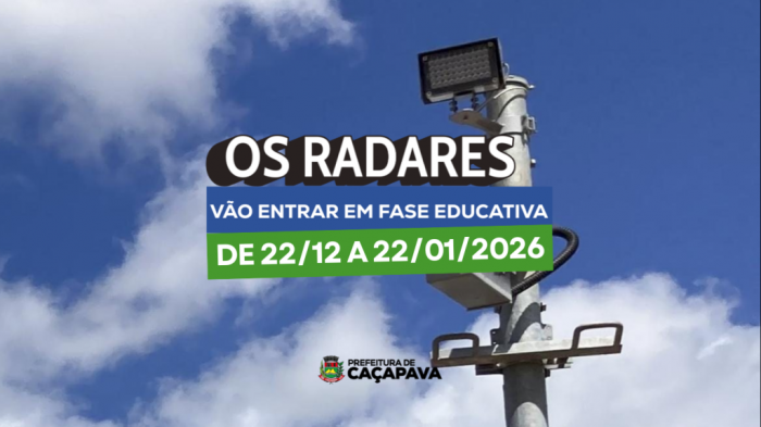 Caçapava inicia operação de radares de trânsito com fase educativa a partir desta segunda (22)