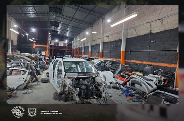 Força Tática desmantela galpão de desmanche e prende suspeitos em Taubaté