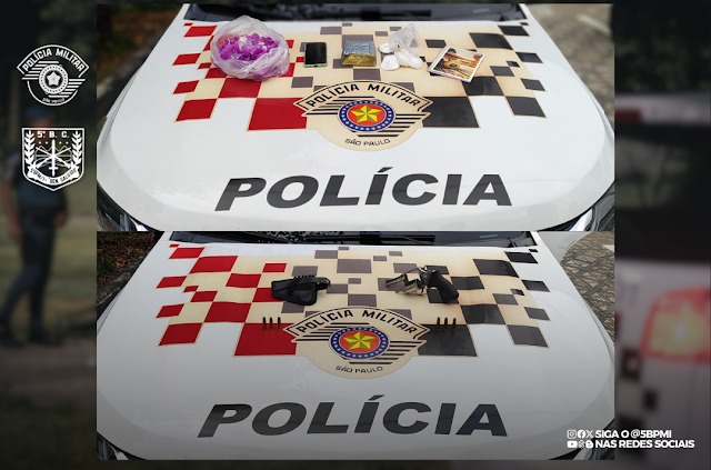 Operação conjunta prende dois suspeitos por tráfico de drogas e posse ilegal de arma em Taubaté
