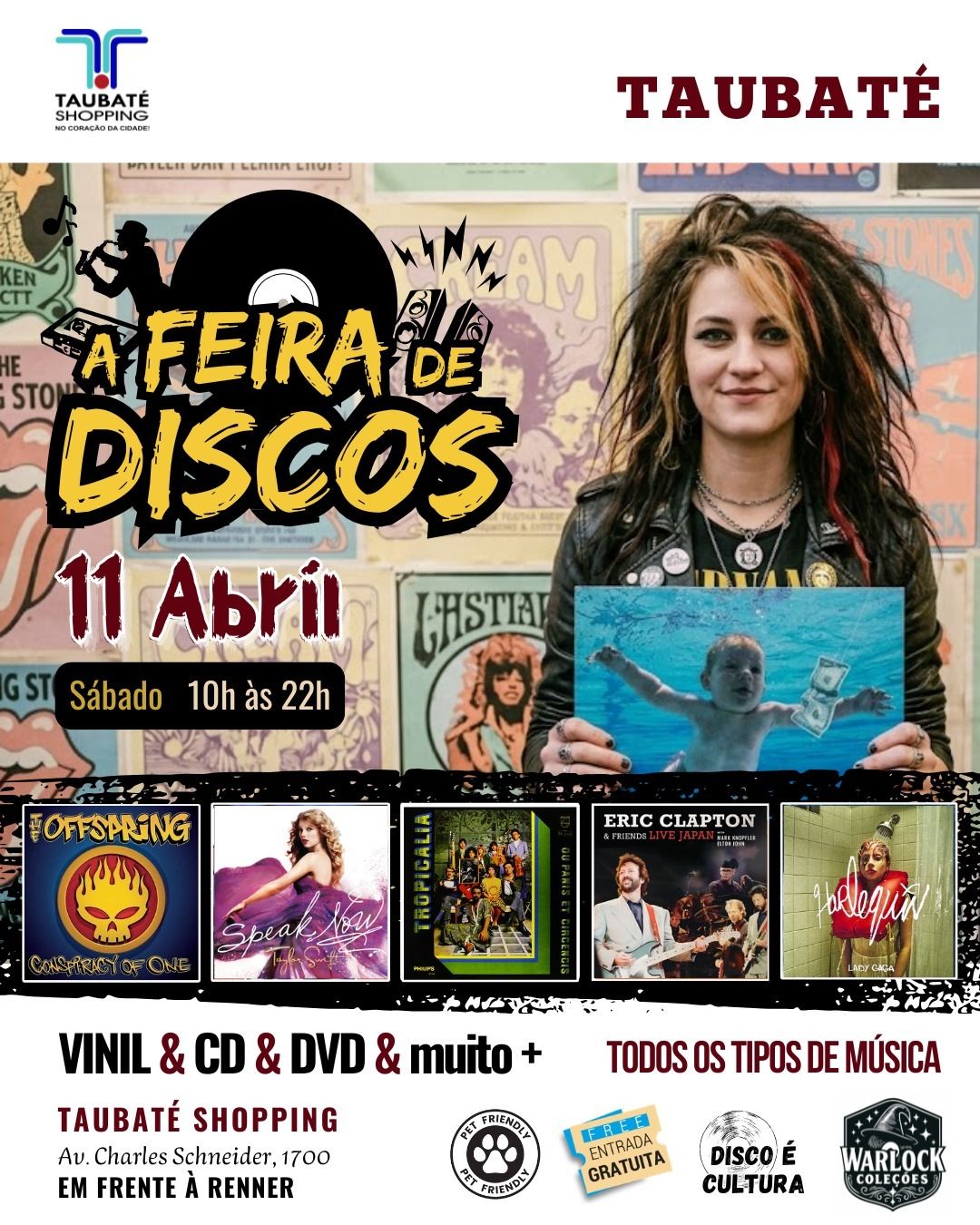 Feira de Discos reúne mais de 5 mil itens neste sábado (11) no Taubaté Shopping