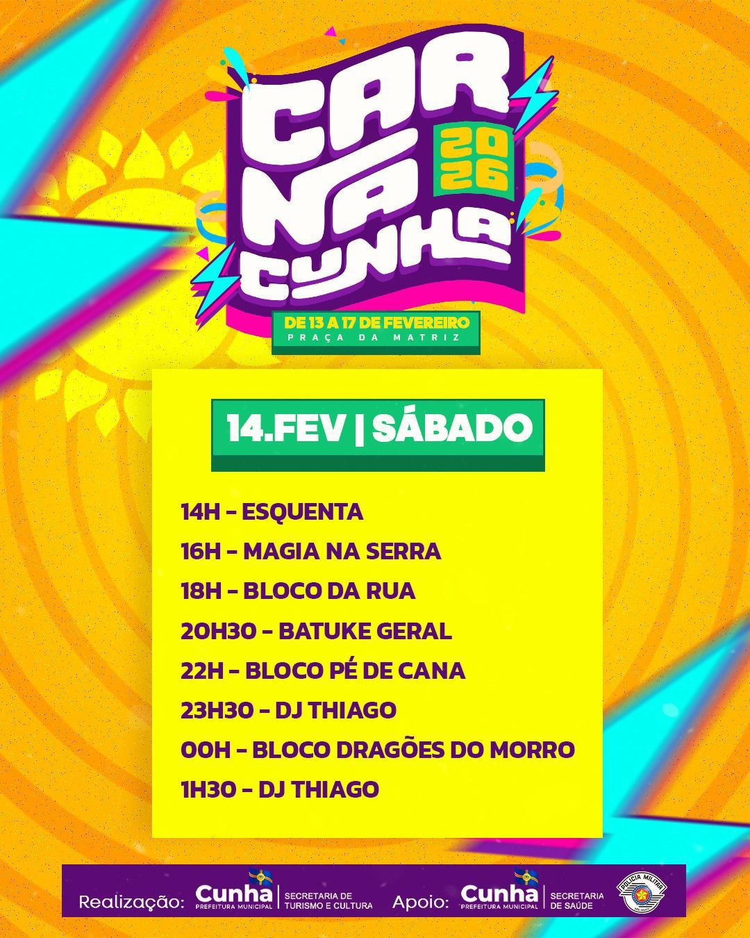 Carnacunha entra no segundo dia com maratona de blocos e música na Praça da Matriz