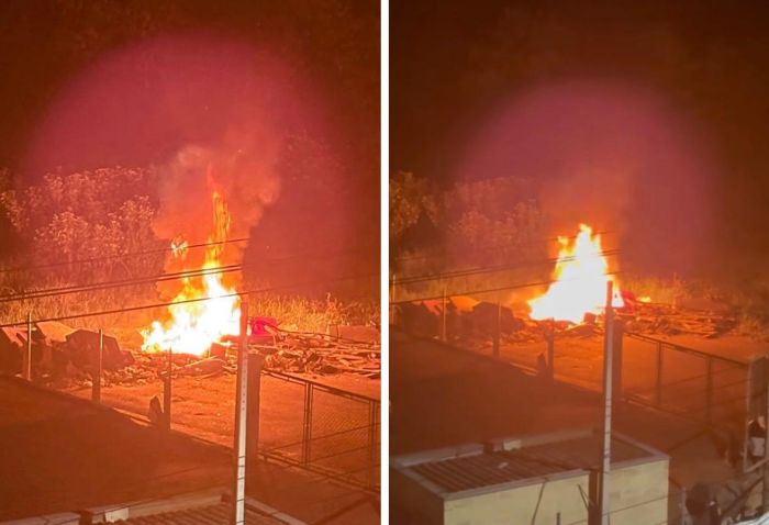 Incêndio em móveis descartados mobiliza Corpo de Bombeiros em Pindamonhangaba