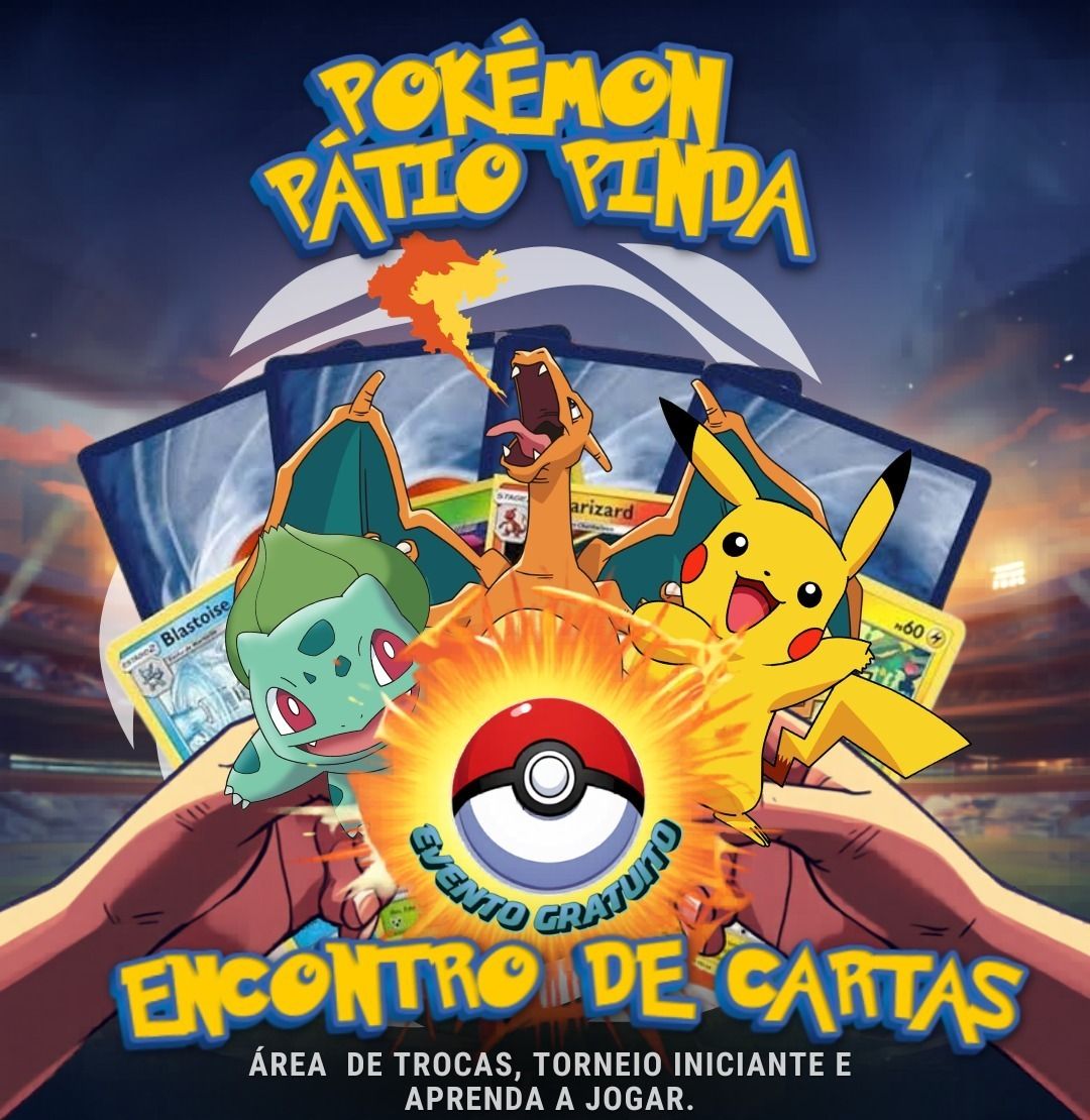 Torneio de Pokémon será atração gratuita no Shopping Pátio Pinda neste fim de semana