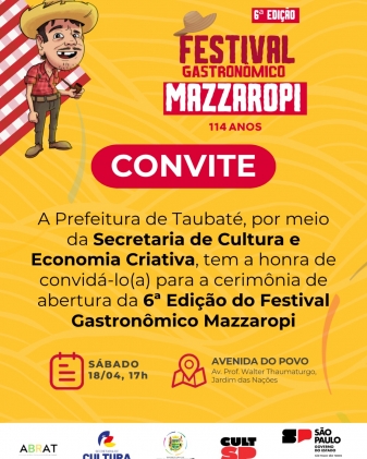 6ª Edição Festival Gastronômico Mazzaropi